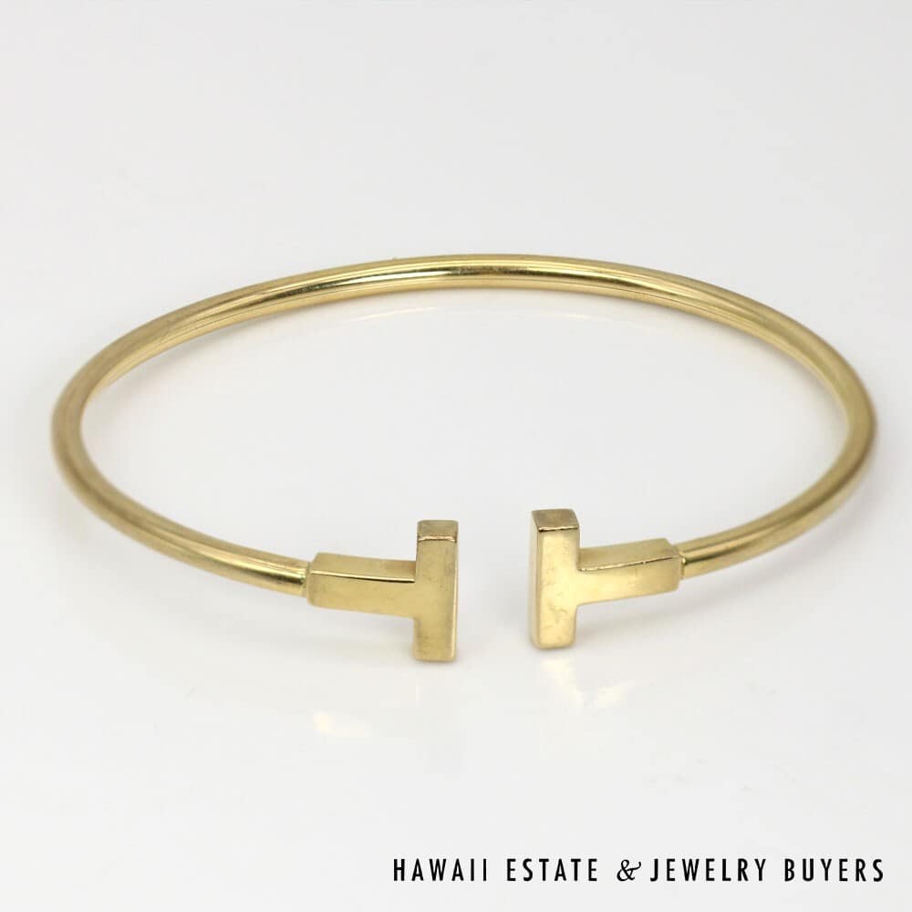 Tiffany & Co 18K Yellow Gold Tiffany T Wire Bracelet SIZE 5.75 w/ Pouch #2679-04 - Image 4