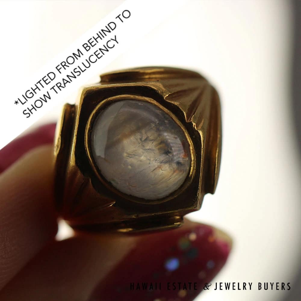 5ct Blue Star Sapphire 22K Yellow Gold 9.2g Ring Size 7 - Hawaii