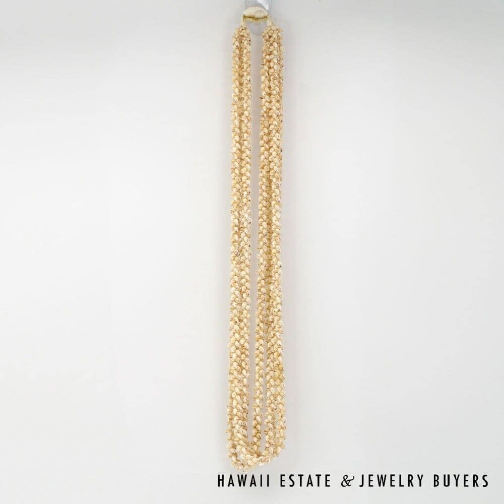 Four-Strand Ni'ihau Shell Lei: Pikake Momi Lenalena 36 inches #RM112420-04 - Image 9