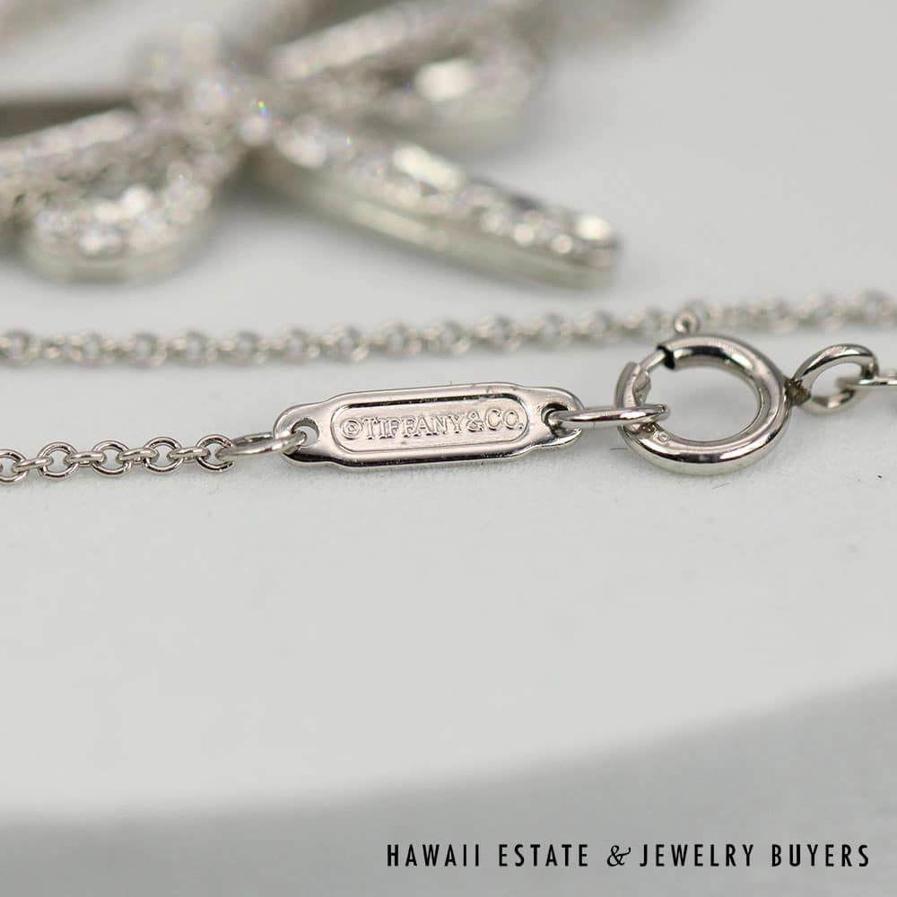Rare Tiffany & Co. 0.55CTW Diamond Dragonfly Necklace 16" w/ Box - Image 2
