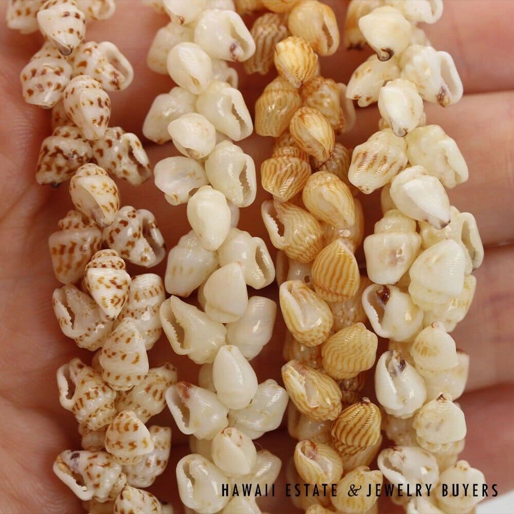 4-Strand Multi-Color Ni'ihau Shell Lei: Pikake Momi 38 inches #MKP090221-01 - Image 11