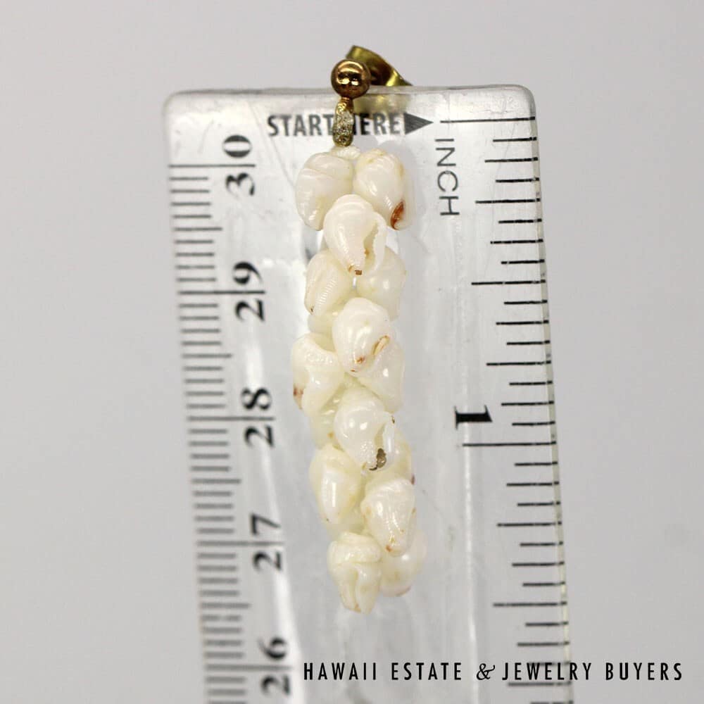 Ni'ihau Shell Choker Necklace with Earrings: Pupu Momi Ke'oke'o 16" #3280-02 - Image 9