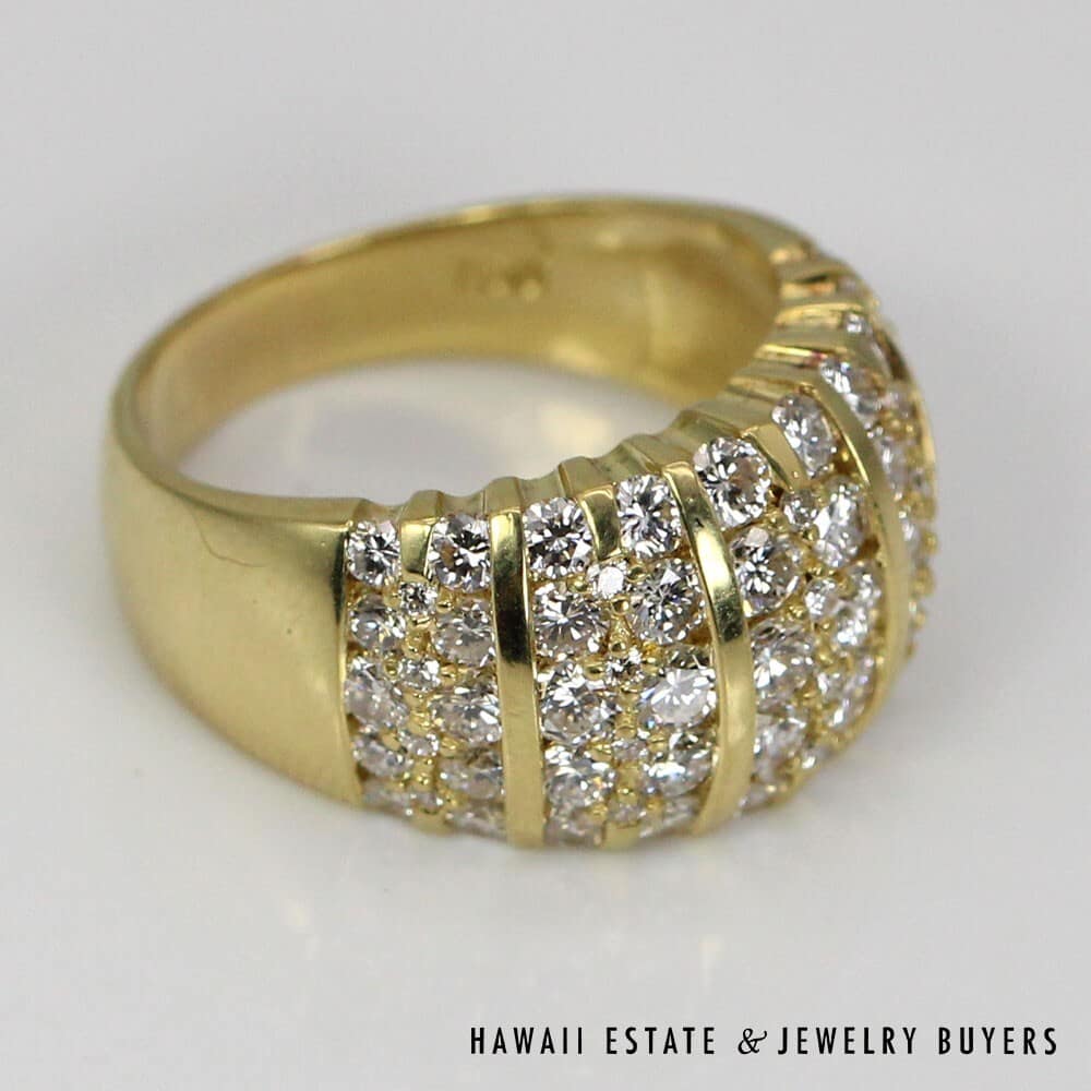 18K Yellow Gold and VVS F/G Diamond Dome Ring SIZE 6 #2812-03 - Image 4