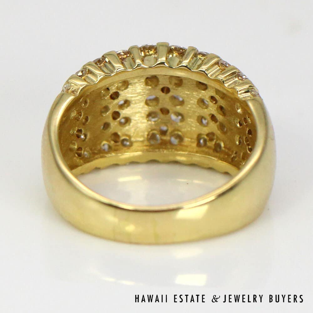 18K Yellow Gold and VVS F/G Diamond Dome Ring SIZE 6 #2812-03 - Image 7