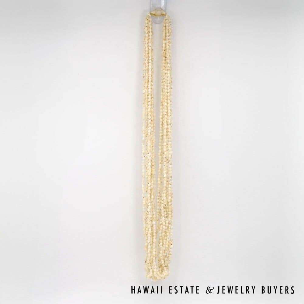 Ten-Strand Ni'ihau Shell Wedding Lei: Pololei Momi Ke'oke'o 36 inches #2741-01 - Image 5