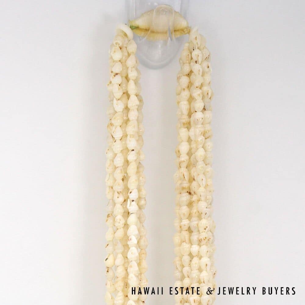 Ten-Strand Ni'ihau Shell Wedding Lei: Pololei Momi Ke'oke'o 36 inches #2741-01 - Image 6
