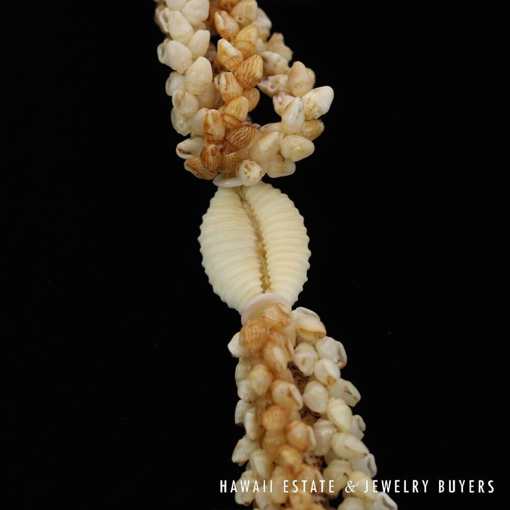 4-Strand Multi-Color Ni'ihau Shell Lei: Pikake Momi 38 inches #MKP090221-01 - Image 4
