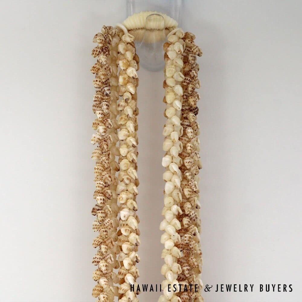 4-Strand Multi-Color Ni'ihau Shell Lei: Pikake Momi 38 inches #MKP090221-01 - Image 7