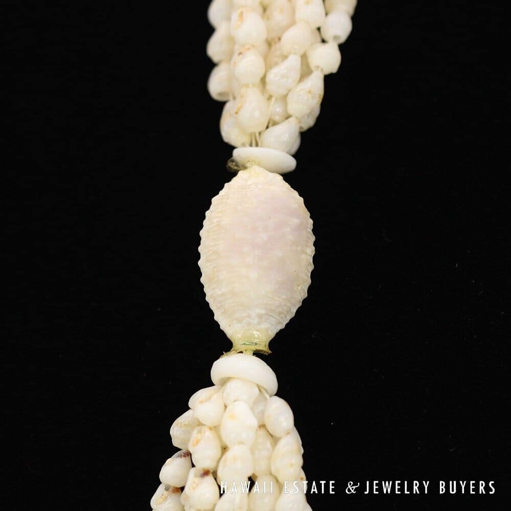 Ten-Strand Ni'ihau Shell Wedding Lei: Pololei Momi Ke'oke'o 36 inches #2741-01 - Image 12