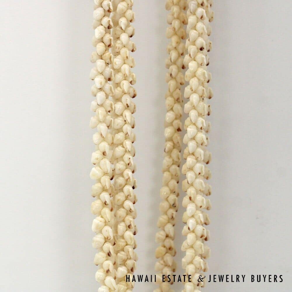 3-Strand Ni'ihau Shell Lei: Pikake Momi Lenalena 36 inches #KP042921-01 - Image 6