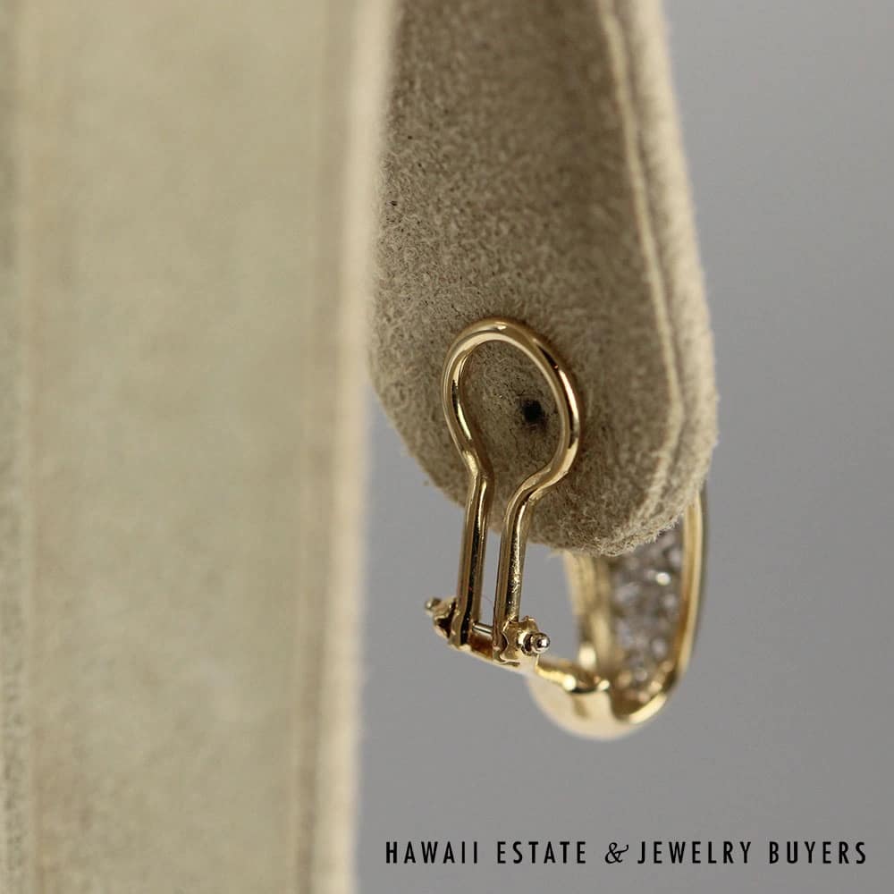 0.66CTW Diamond Vintage Two Tone Clip-on Shrimp Earrings - Image 3