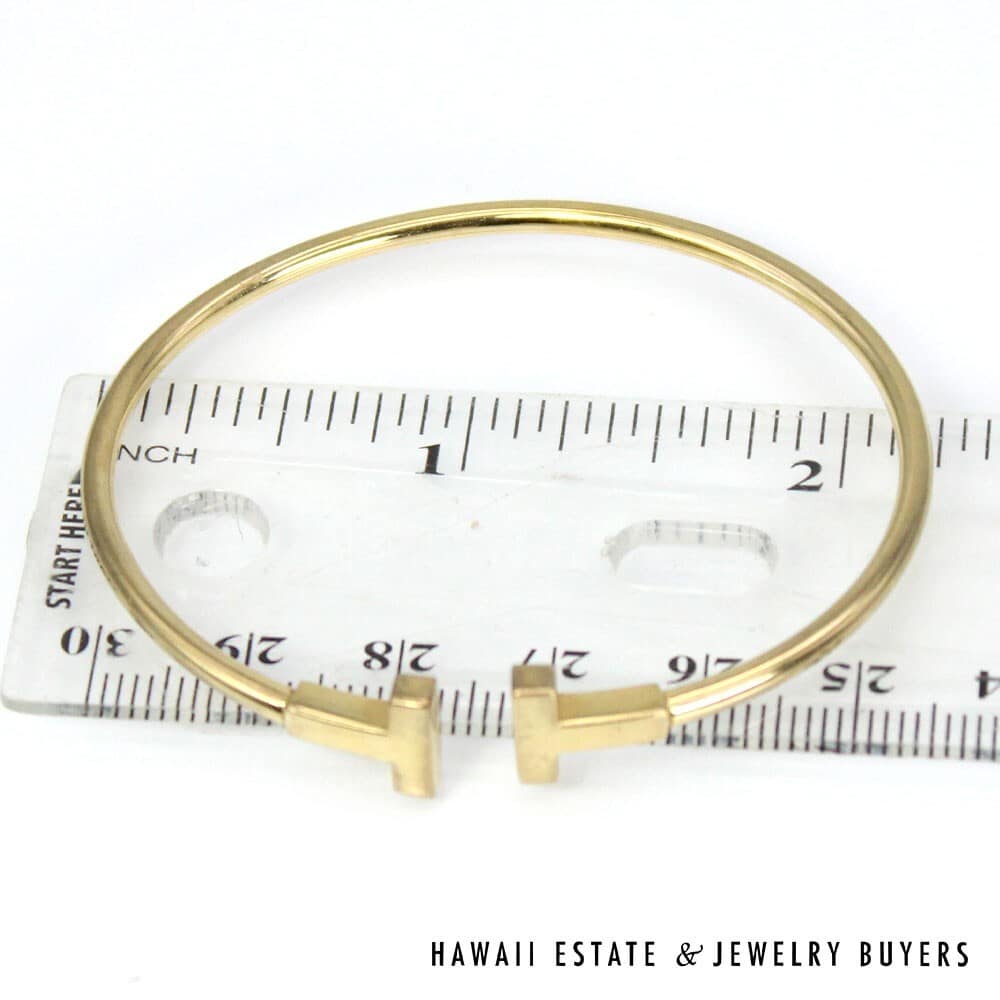 Tiffany & Co 18K Yellow Gold Tiffany T Wire Bracelet SIZE 5.75 w/ Pouch #2679-04 - Image 8