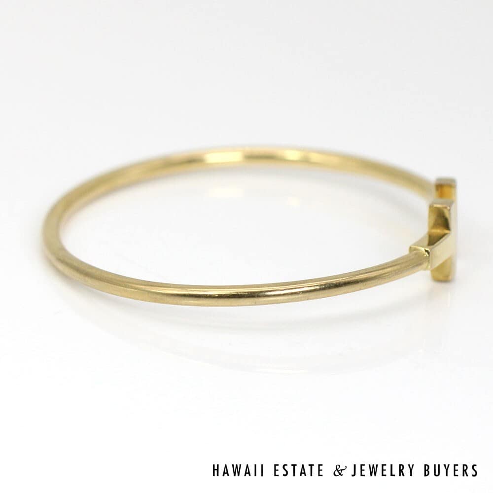 Tiffany & Co 18K Yellow Gold Tiffany T Wire Bracelet SIZE 5.75 w/ Pouch #2679-04 - Image 7