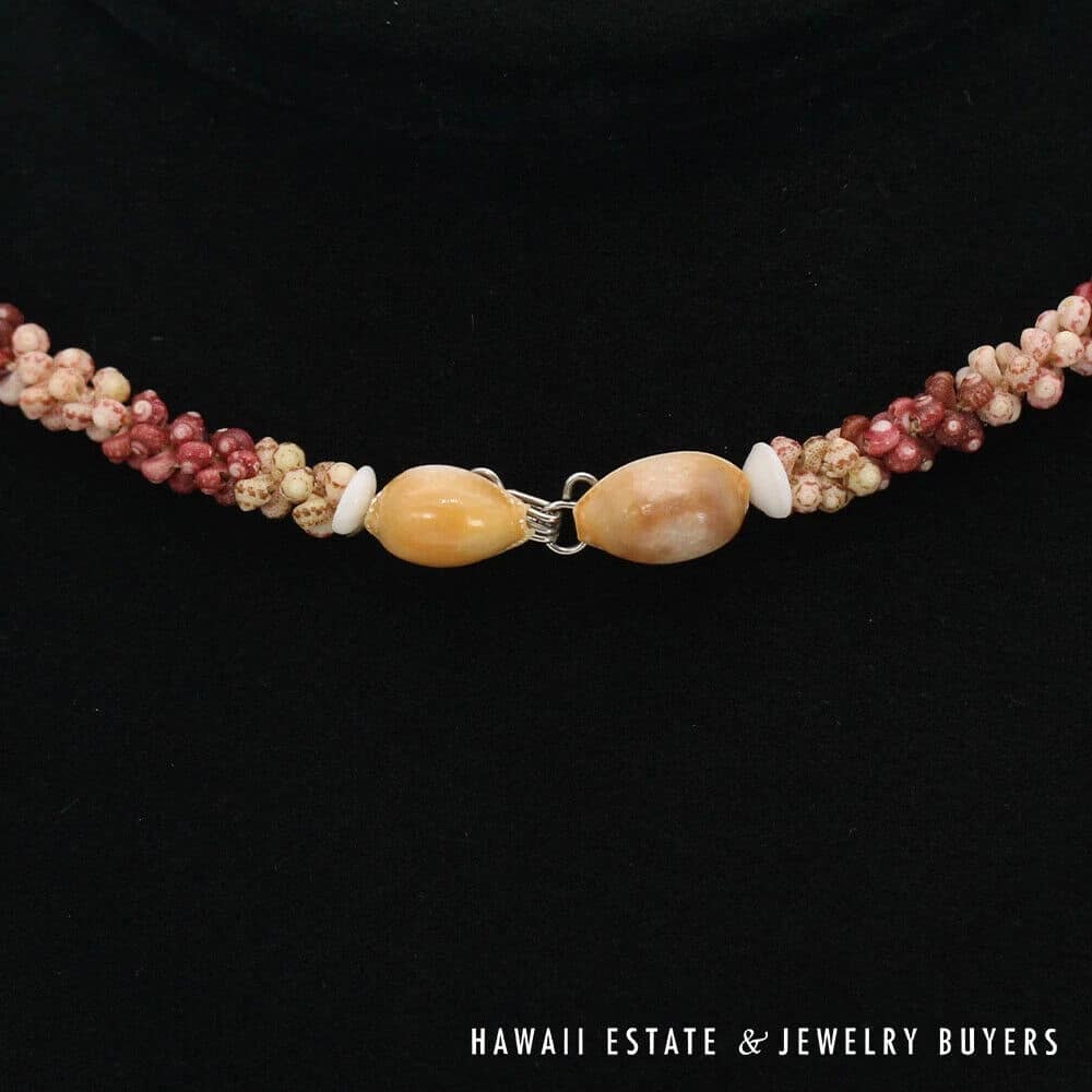 Ni'ihau Shell Choker Necklace and Earring Set: Kahelelani 18 inches #070621-01 - Image 10