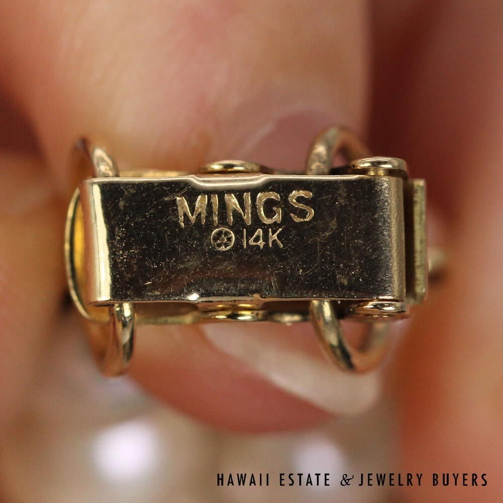 Ming's Hawaii 33" Cultured Pearl Necklace with 14K Yellow Gold Clasp #2477-04 - Image 7