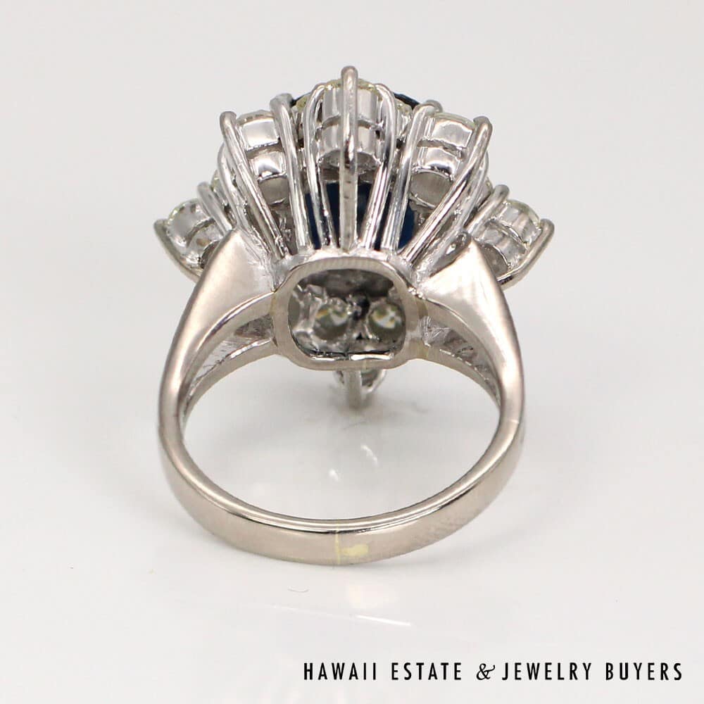 14K White Gold Thai Sapphire and Diamond Ring SIZE 4 #2827-19 - Image 7