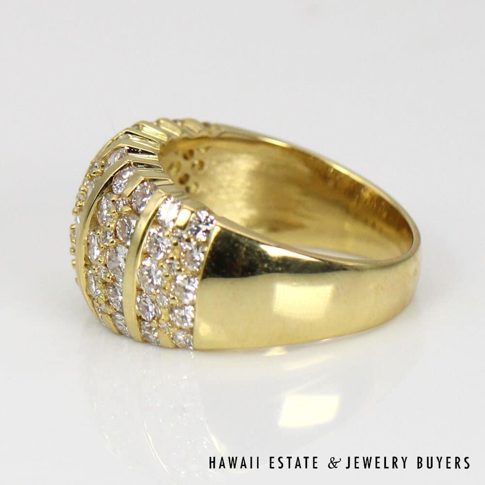 18K Yellow Gold and VVS F/G Diamond Dome Ring SIZE 6 #2812-03 - Image 6