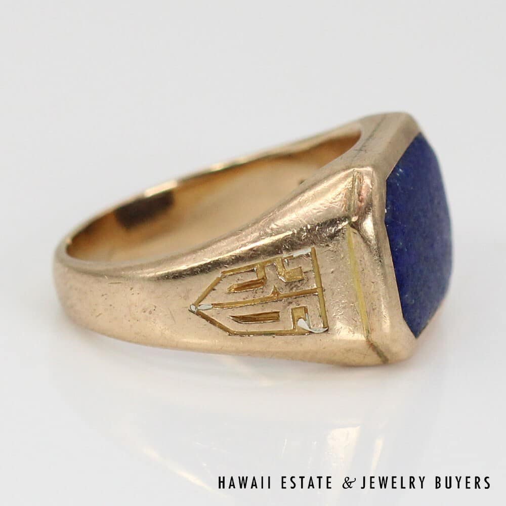 Antique 10K Yellow Gold 1935 Class Ring SIZE 4 #2806-01 - Image 4