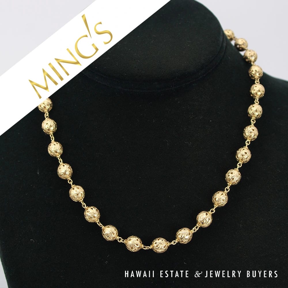 Ming's 8mm Ball 14K Yellow Gold 16