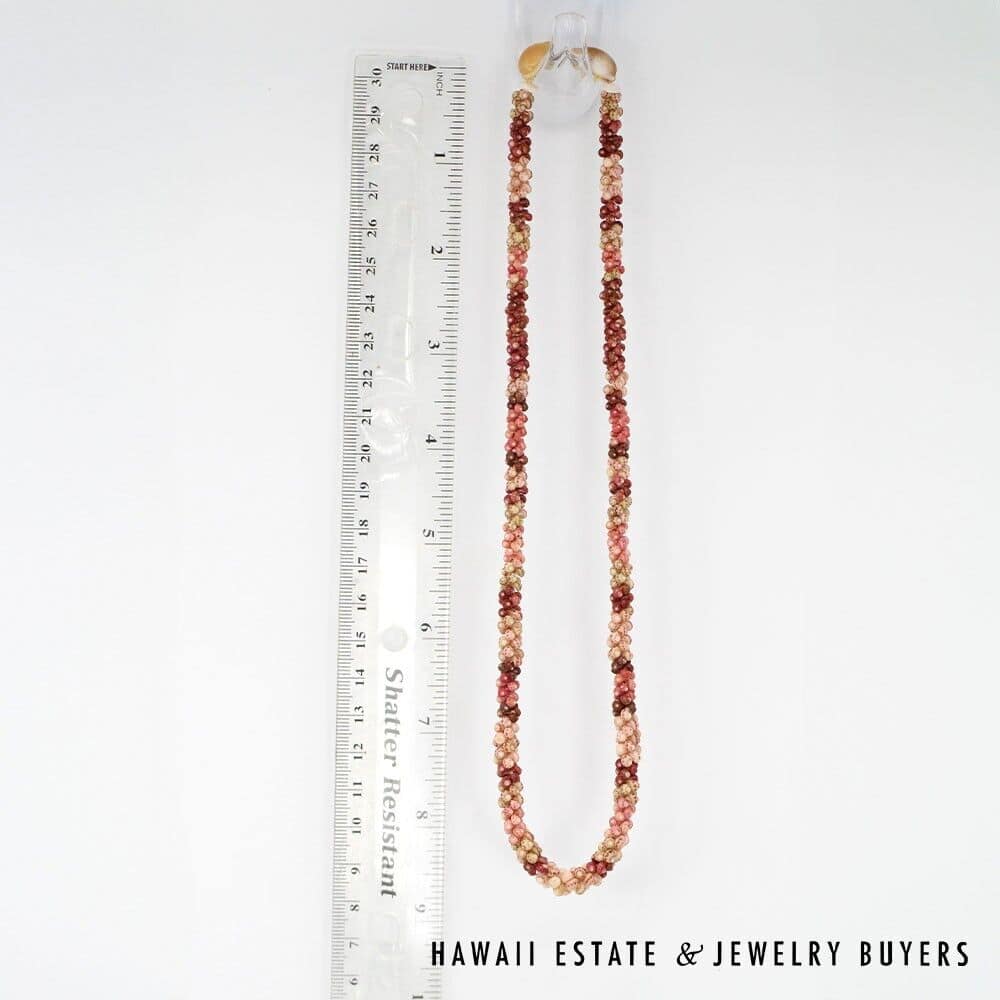 Ni'ihau Shell Choker Necklace and Earring Set: Kahelelani 18 inches #070621-01 - Image 2