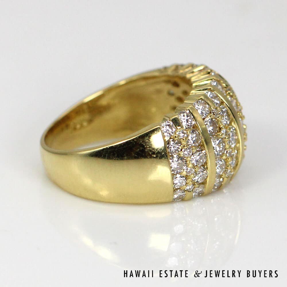 18K Yellow Gold and VVS F/G Diamond Dome Ring SIZE 6 #2812-03 - Image 8