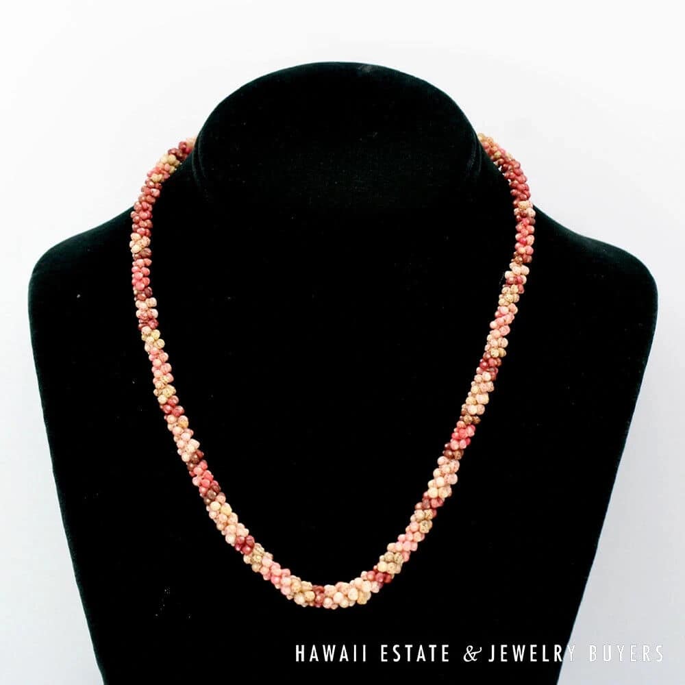 Ni'ihau Shell Choker Necklace and Earring Set: Kahelelani 18 inches #070621-01 - Image 9