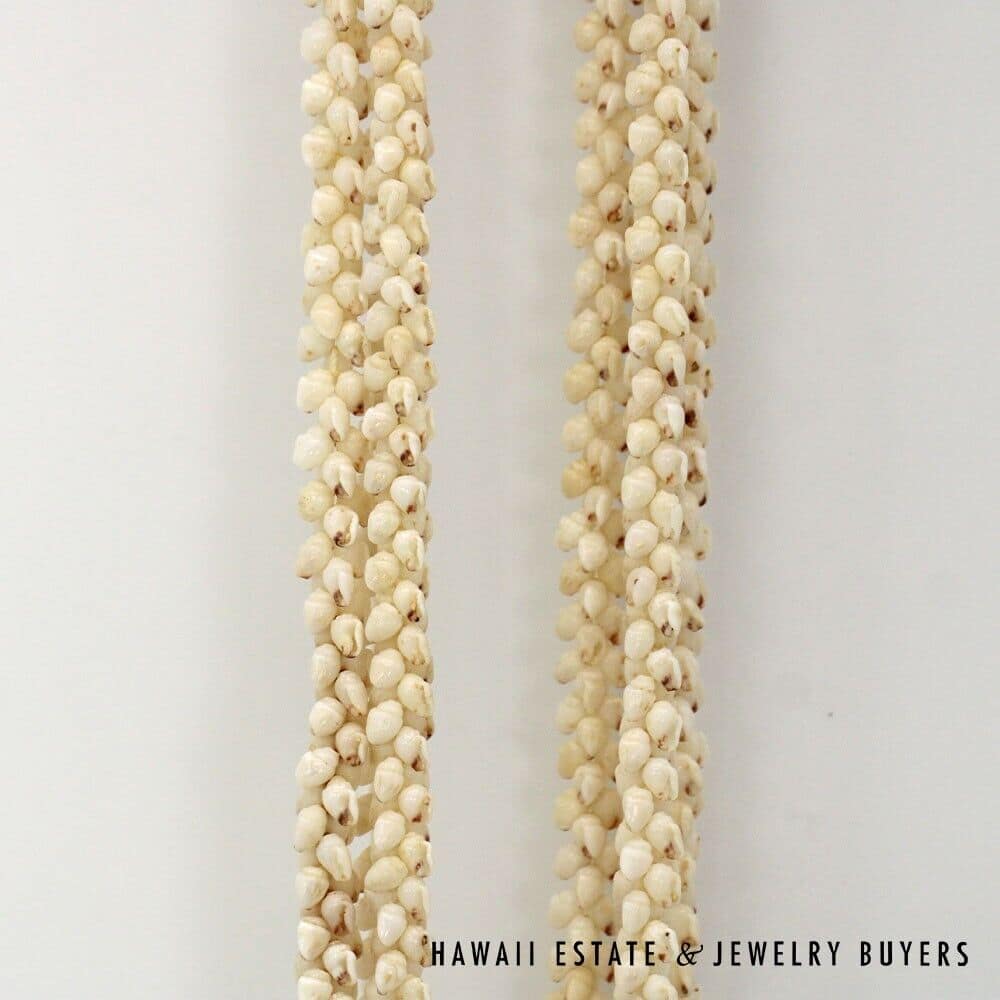3-Strand Ni'ihau Shell Lei: Pikake Momi Lenalena 36 inches #KP042921-01 - Image 5