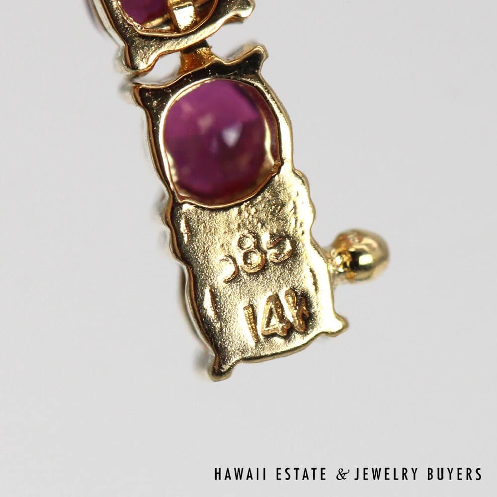 14K Yellow Gold Diamond and Ruby Tennis Bracelet SIZE 6.25 #071122-01 - Image 6