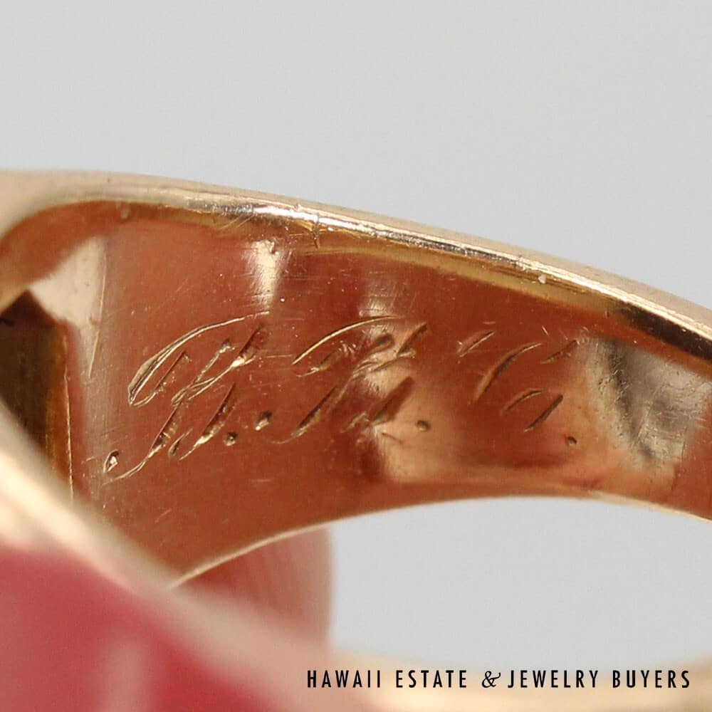 Antique 10K Yellow Gold 1935 Class Ring SIZE 4 #2806-01 - Image 9