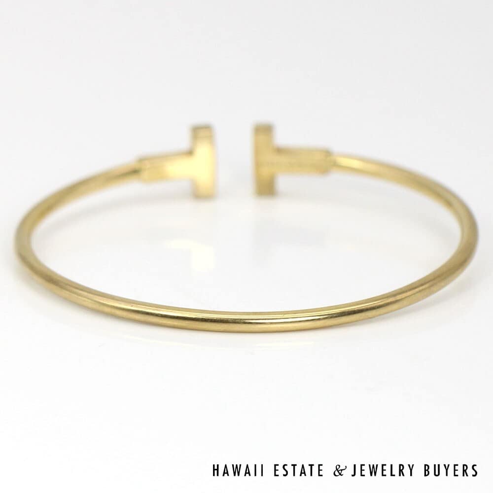 Tiffany & Co 18K Yellow Gold Tiffany T Wire Bracelet SIZE 5.75 w/ Pouch #2679-04 - Image 5
