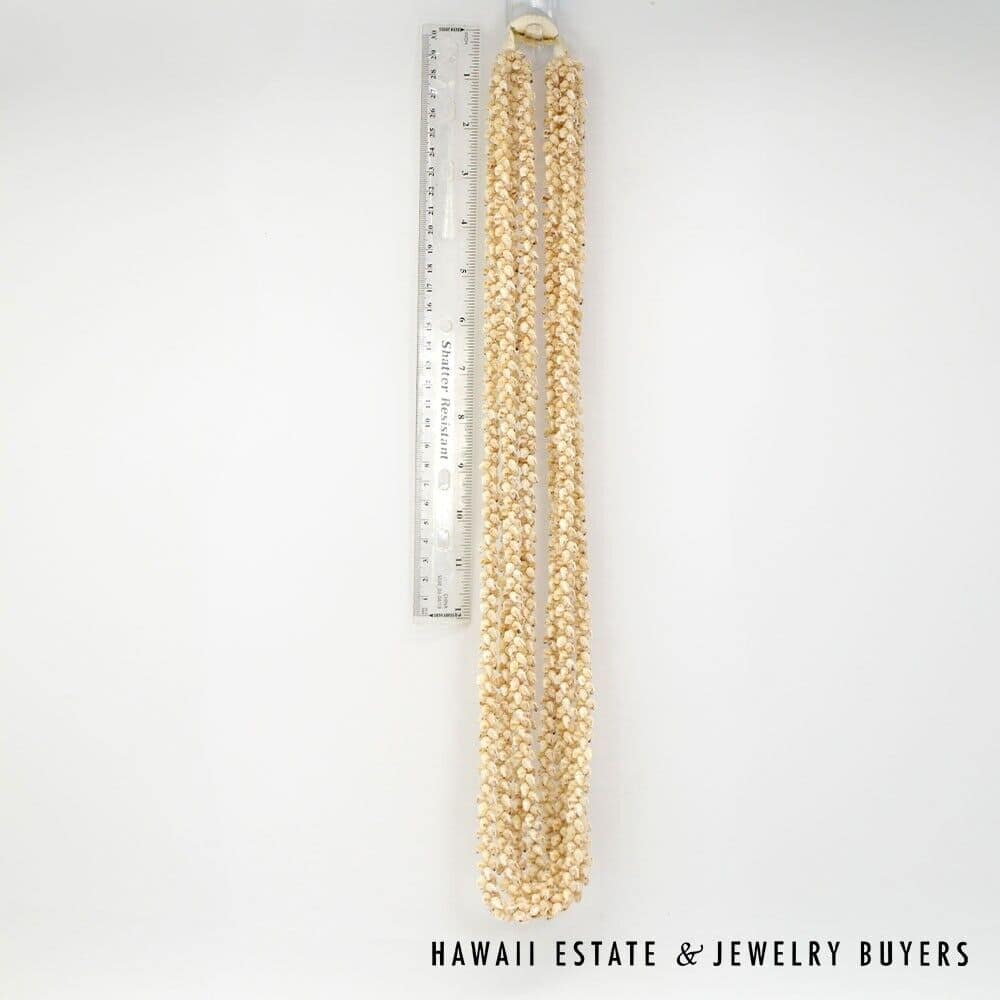 Four-Strand Ni'ihau Shell Lei: Pikake Momi Lenalena 36 inches #RM112420-04 - Image 10