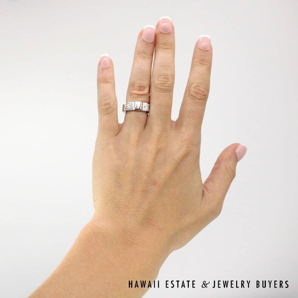Chanel 18K White Gold Camelia Diamond Ring SIZE 48 (US size 4.5) *3069-02 - Image 10