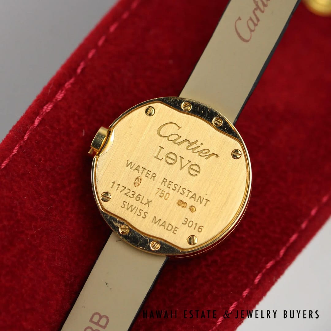 Cartier Love Diamond 18K Yellow Gold Watch w/ new Croc Band ref
