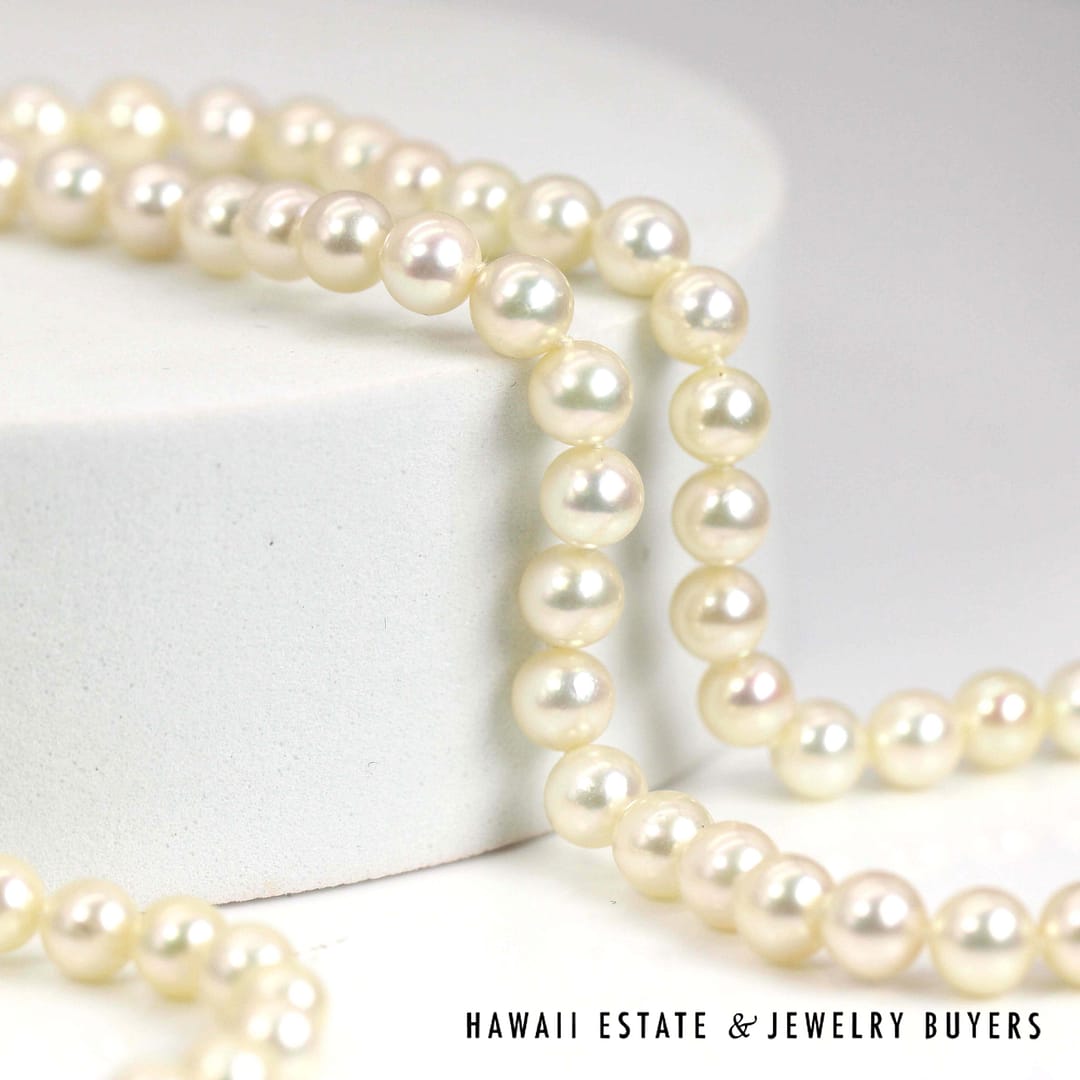 Mikimoto 5.5-6mm Cultured Pearl Strand 18k Yellow Gold Clasp