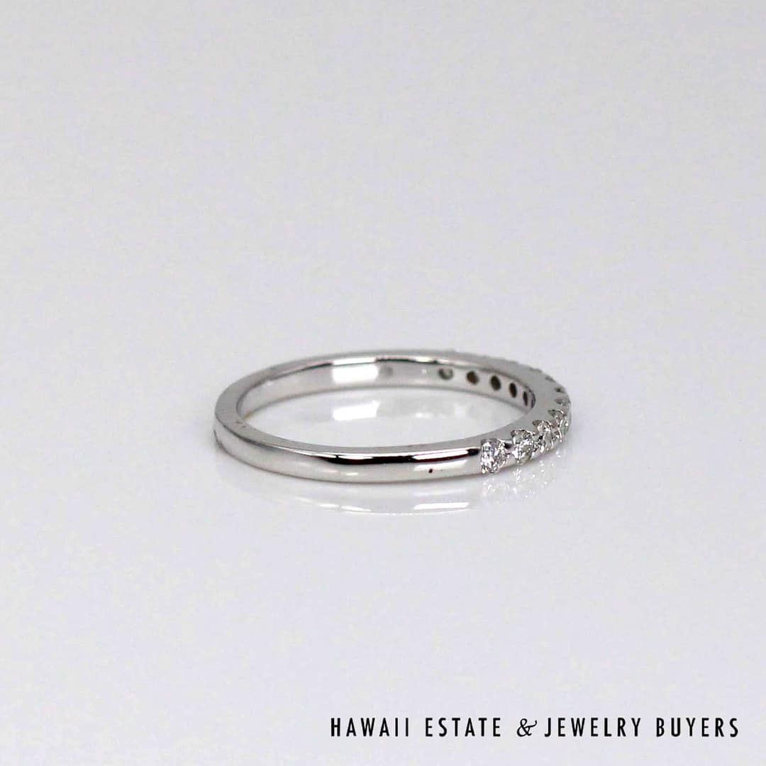 0.20ctw Diamond 14K White Gold Anniversary Band Size 4.5 - Image 4