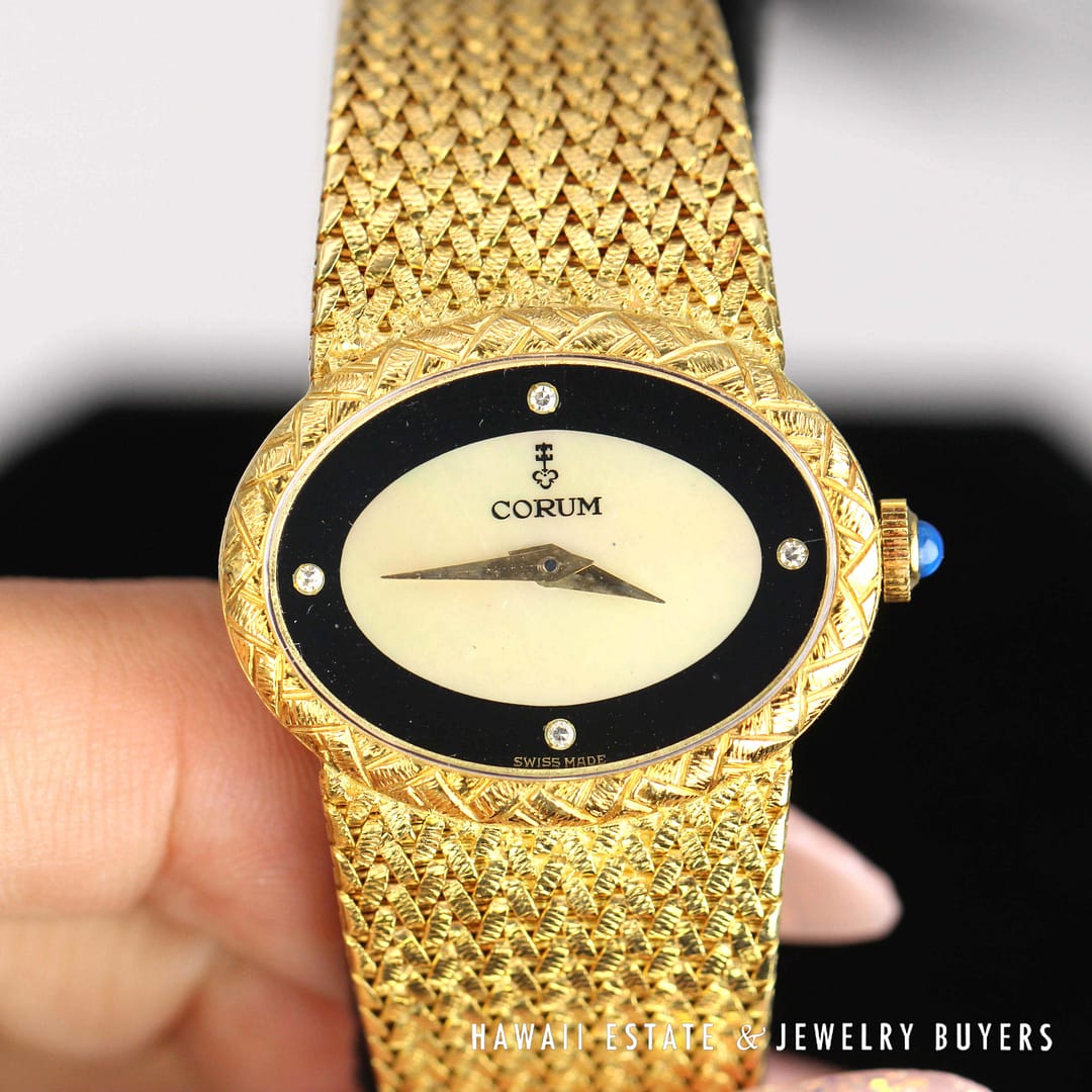 Corum Ladies 18k Yellow Gold Watch with MOP Dial Manual