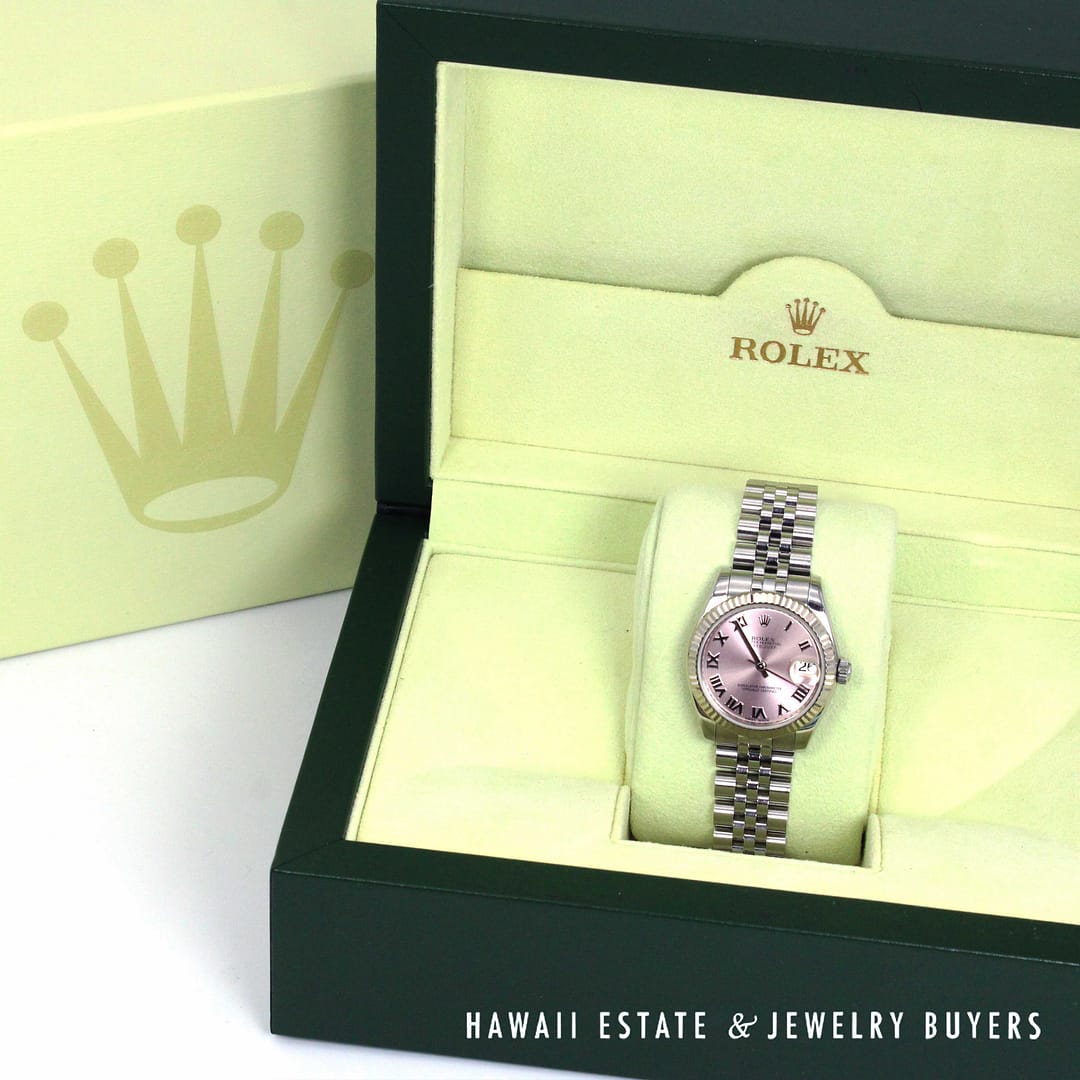 Rolex 31mm Salmon Dial Roman Numeral Jubilee Watch REF 178274 Stainless Steel Circa 2011-2019 With Box - Image 2