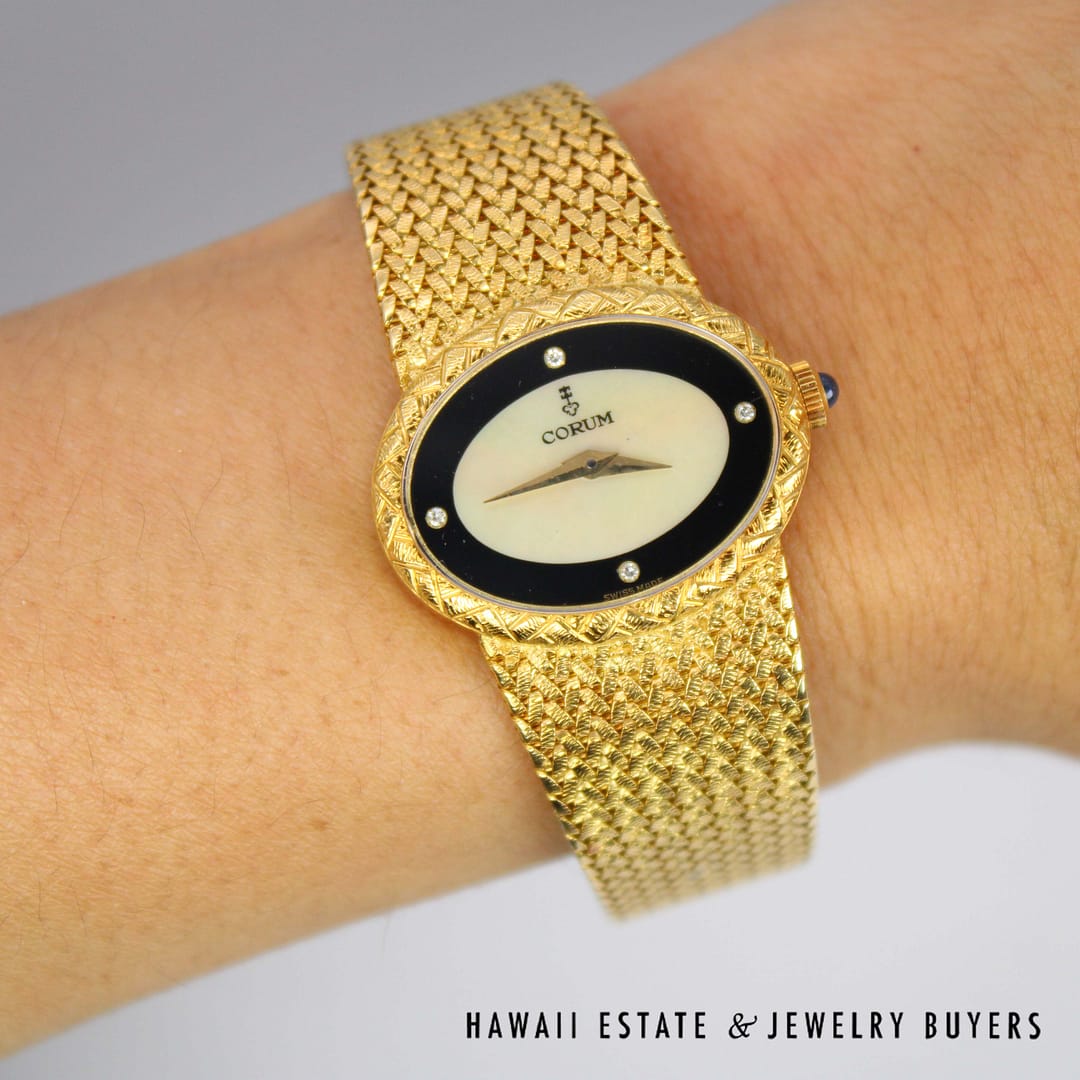 Corum Ladies 18k Yellow Gold Watch with MOP Dial Manual - Image 2