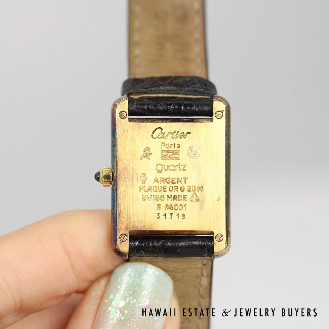 Must De Cartier Ladies Vermeil Tank Watch With Box - Image 7