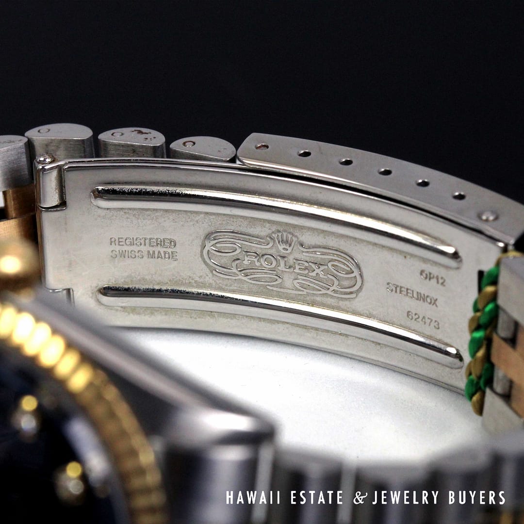 Rolex 36mm 2Tone Datejust Blue Diamond Dial Jubilee Band Watch REF 1601 Circa 1972 - Image 9