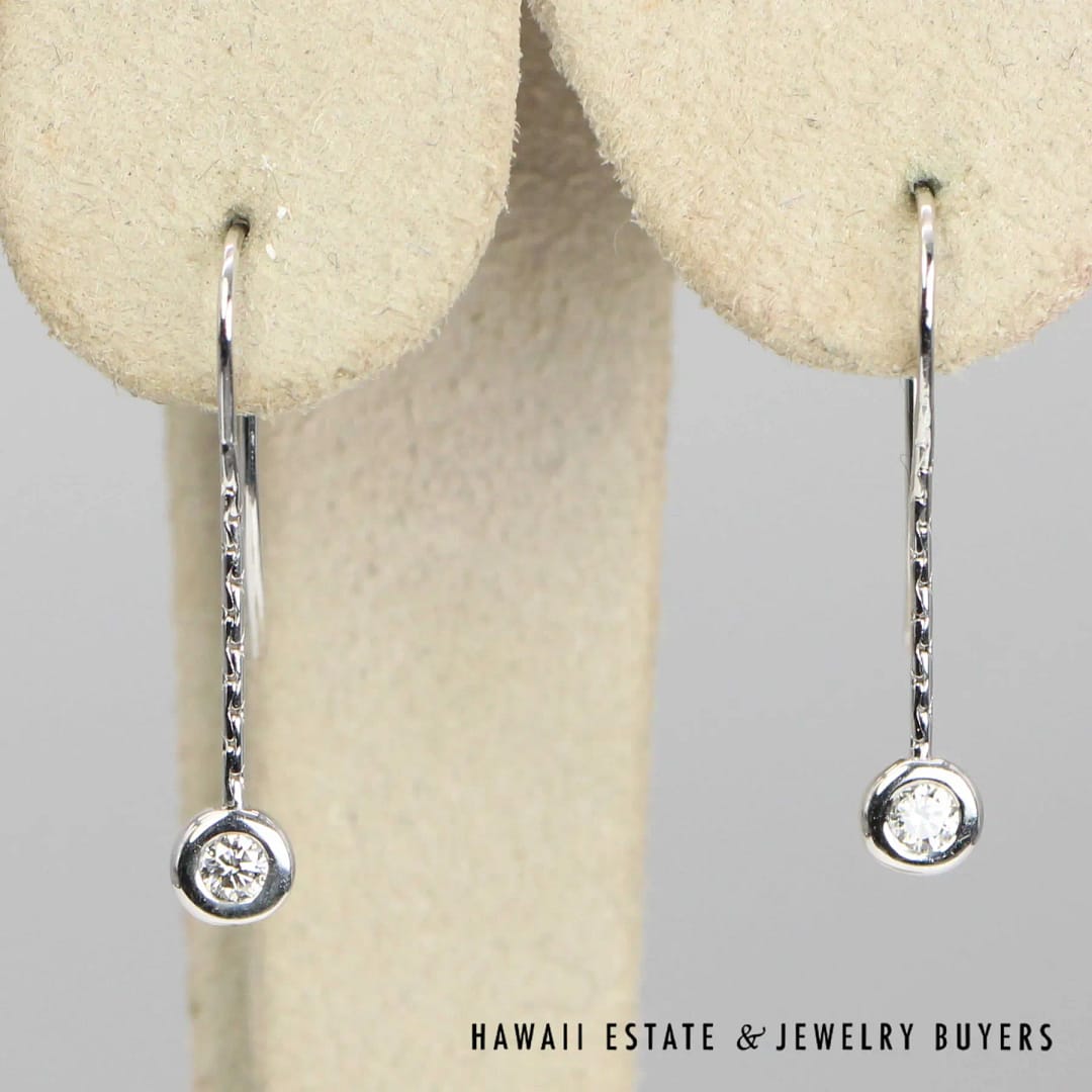 0.15ctw Diamond French Wire 14K White Gold Earrings