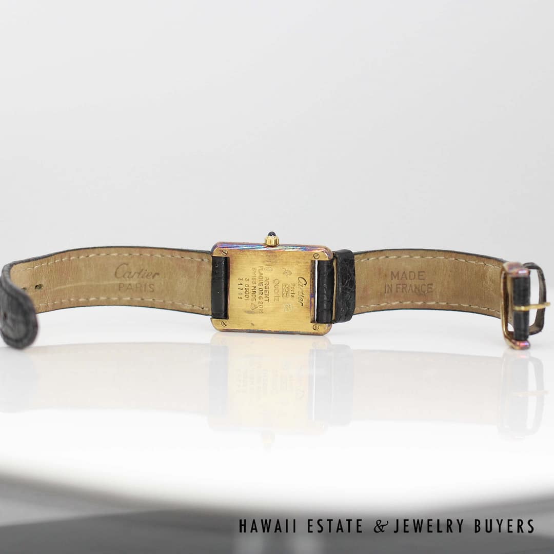 Must De Cartier Ladies Vermeil Tank Watch With Box - Image 8