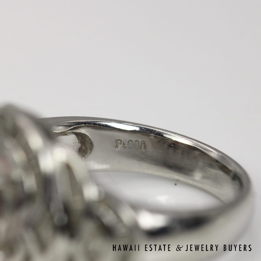 GIA Natural 3.74ct Ruby Cabochon 0.90ctw Baguette Diamond Ring Platinum Size 6.5 - Image 9