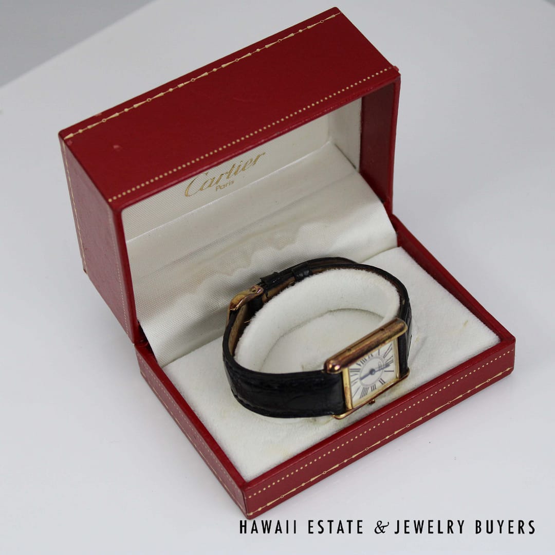 Must De Cartier Ladies Vermeil Tank Watch With Box - Image 5
