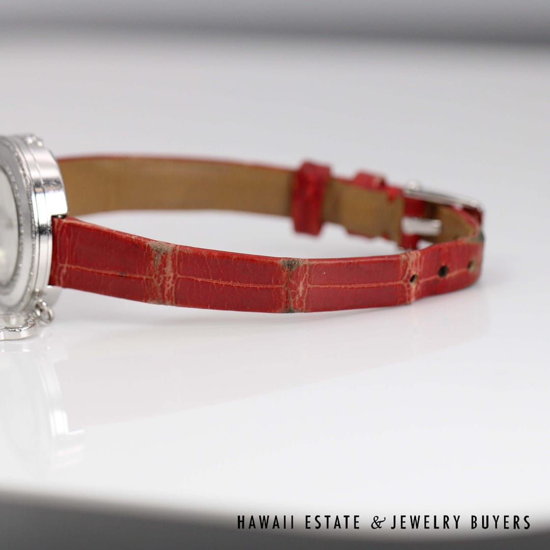 Van Cleef & Arpels 18k White Gold Watch with Diamond Bezel & Charm Model HH50017 - Image 11