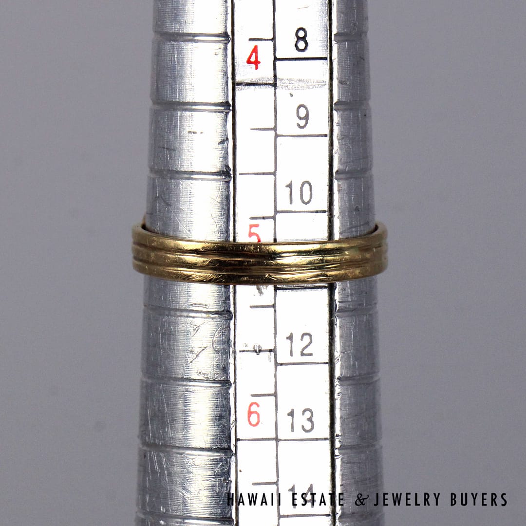 Ming's Hawaii Bird in Plum 14K Yellow Gold Dome Ring Size 5 - Image 8