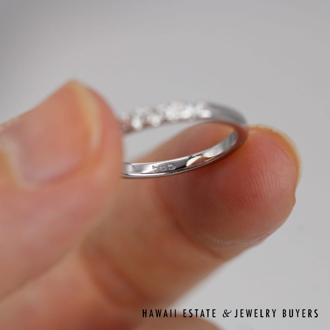 0.20ctw Diamond 14K White Gold Anniversary Band Size 4.5 - Image 2