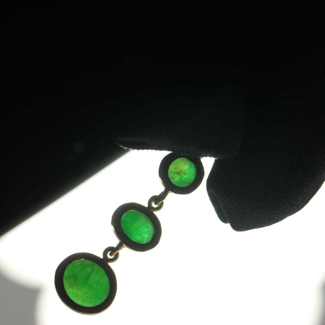 GIA Type A Green Jade Pendant 22k Yellow Gold Measures 1.25 Inch - Image 7