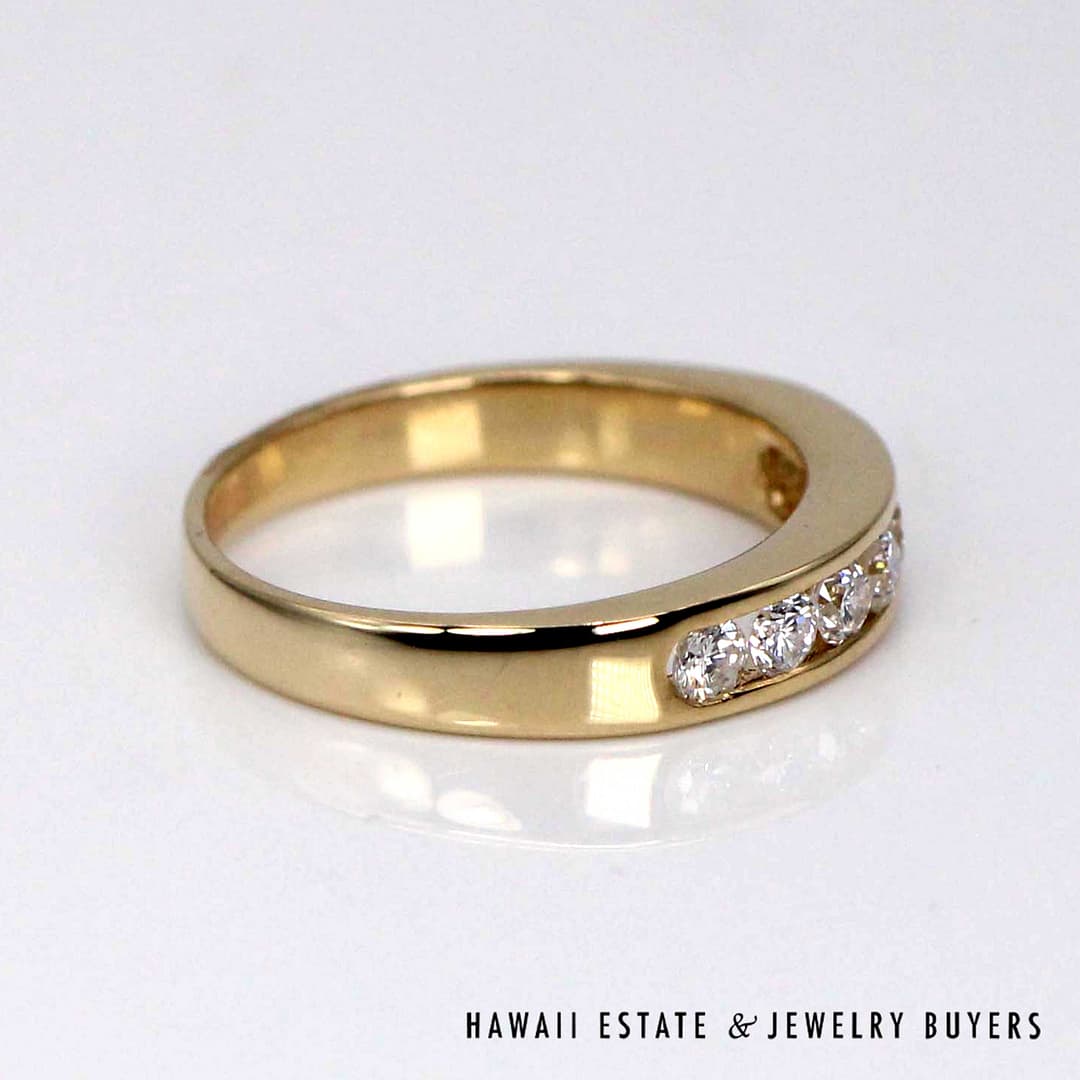 0.33ct Diamond 14k Yellow Gold Channel Band Ring Size 6.5 - Image 5