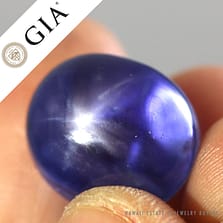 GIA CERTIFIED 21.27CT NATURAL STAR SAPPHIRE VIOLETISH BLUE DOUBLE CABOCHON STONE